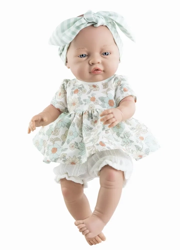 Lalka Hiszpańska 45 cm Paola Reina 05196 Bebita, bobas cały z winylu, dziewczynka, bez włosów, w ubranku