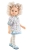 Lalka Hiszpańska 32 cm Paola Reina Amigas 04483 Mari Pili, klasyczna, cała z winylu, niebieskie oczy, białe perłowe z odcieniem różu włosy do ramion, sukienka w kwiatuszki, rajstopki w paseczki, niebieskie buciki