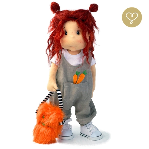 Lalka 38 cm Lullu Dolls Karotka w ubranku z torebką, 3 warianty wyboru, na zdjęciu wariant 3 kolekcjonerski