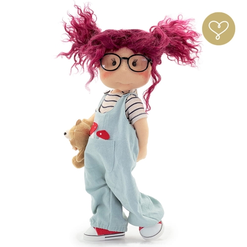 Lalka 38 cm Lullu Dolls Tess w ubranku, maskotka Misio, 3 warianty wyboru, na zdjęciu wariant 3 kolekcjonerski