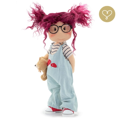 Lalka 38 cm Lullu Dolls Tess w ubranku, maskotka Misio, 3 warianty wyboru, na zdjęciu wariant 3 kolekcjonerski