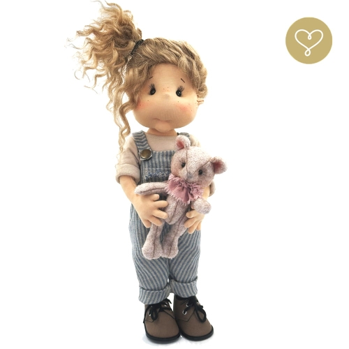 Lalka 38 cm Lullu Dolls Winnie w ubranku, maskotka Rupert, 3 warianty wyboru, na zdjęciu wariant 3 kolekcjonerski