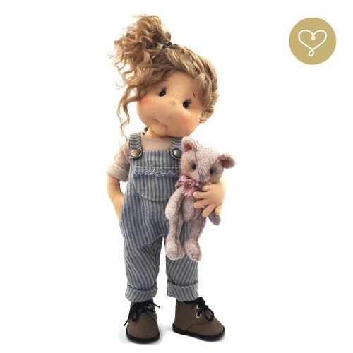Lalka 38 cm Lullu Dolls Winnie w ubranku, maskotka Rupert, 3 warianty wyboru, na zdjęciu wariant 3 kolekcjonerski