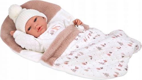 Lalka Hiszpańska 40 cm Arias 60821 bobas bez włosów miękki brzuszek, w ubranku, smoczek, śpiworek
