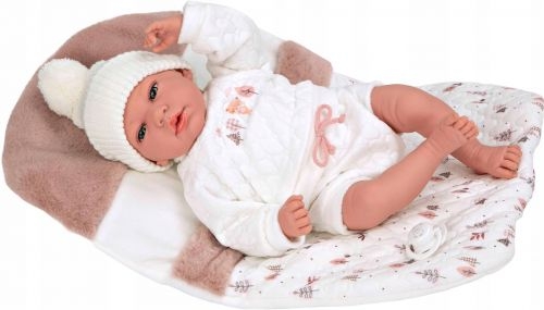 Lalka Hiszpańska 40 cm Arias 60821 bobas bez włosów miękki brzuszek, w ubranku, smoczek, śpiworek