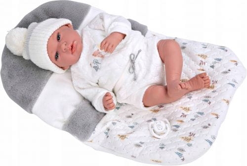 Lalka Hiszpańska 40 cm Arias 60822 bobas bez włosów miękki brzuszek, w ubranku, smoczek, śpiworek