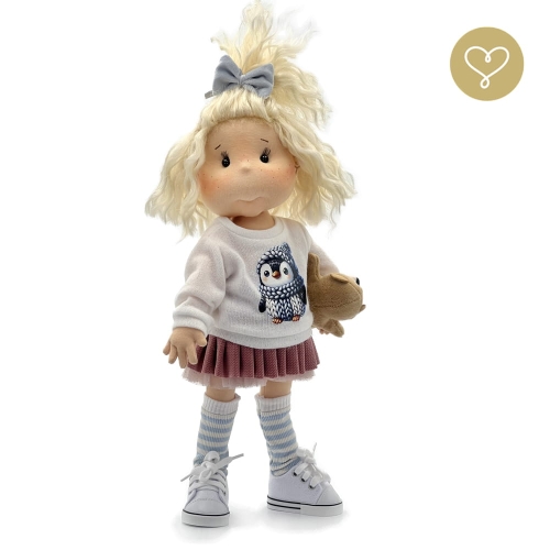 Lalka 38 cm Lullu Dolls Gaga w ubranku, maskotka Misio, 3 warianty wyboru, na zdjęciu wariant 3 kolekcjonerski