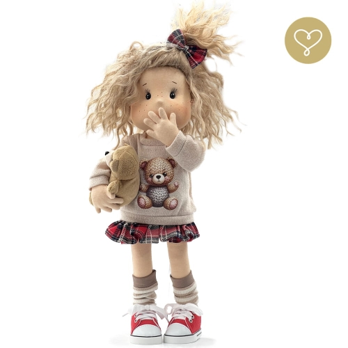 Lalka 38 cm Lullu Dolls Mimi w ubranku, maskotka Misio, 3 warianty wyboru, na zdjęciu wariant 3 kolekcjonerski