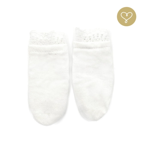 Skarpetki białe z koronką dla lalki Lullu Dolls