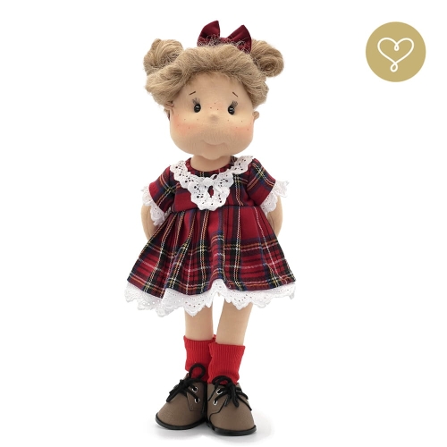 Skarpetki czerwone dla lalki 38 cm Lullu Dolls, uszyte z bawełny