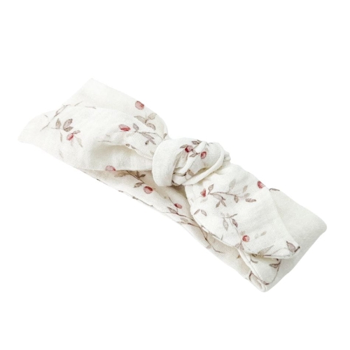 Opaska muślinowa dla lalki Miniland 38 cm, Paola Reina 34 cm, Minikane 34 cm - krem, jabłuszka