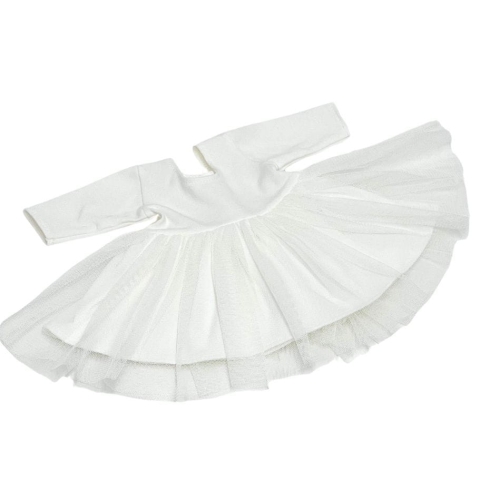 Sukienka dla lalki Miniland 38 cm, Paola Reina 34 cm i Minikane 34 cm - Balerina, ecru