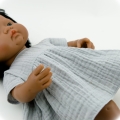 Sukienka muślinowa dla lalki Miniland 38 cm, Paola Reina 34 cm i Minikane 34 cm - szara