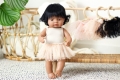 Strój baletnicy body i spódniczka tutu dla lalki Miniland 38 cm - beżowy