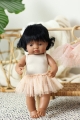 Strój baletnicy body i spódniczka tutu dla lalki Miniland 38 cm - beżowy