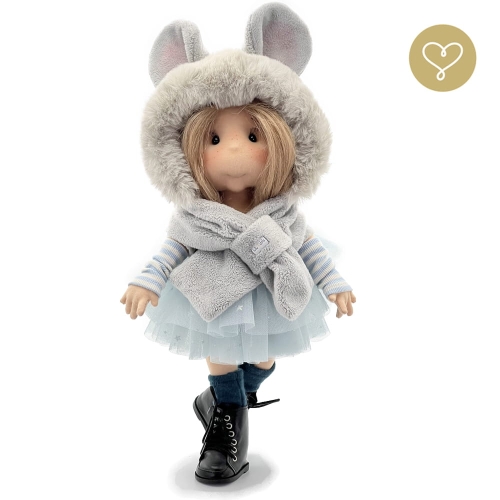 Lalka 38 cm Lullu Dolls Nikola w ubranku, 3 warianty wyboru, na zdjęciu wariant 3 kolekcjonerski