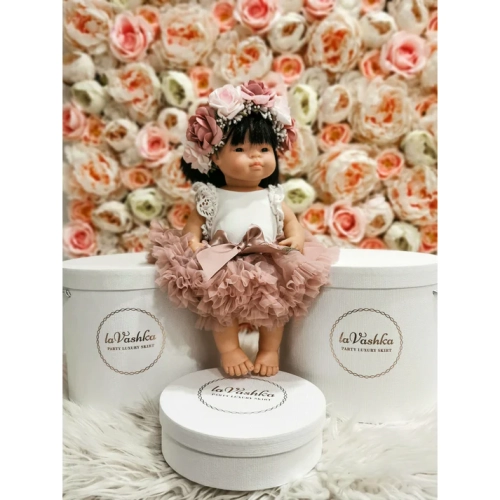 Spódniczka tutu dla lalki Miniland 38 cm, Paola Reina 34 cm i Minikane 34 cm - arbuz