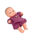 Kombinezon muślinowy dla lalki Miniland 21 cm i Paola Reina Peques 21 cm - jagodowy