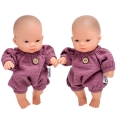 Kombinezon muślinowy dla lalki Miniland 21 cm i Paola Reina Peques 21 cm - jagodowy