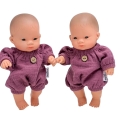 Kombinezon muślinowy dla lalki Miniland 21 cm i Paola Reina Peques 21 cm - jagodowy
