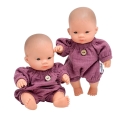 Kombinezon muślinowy dla lalki Miniland 21 cm i Paola Reina Peques 21 cm - jagodowy