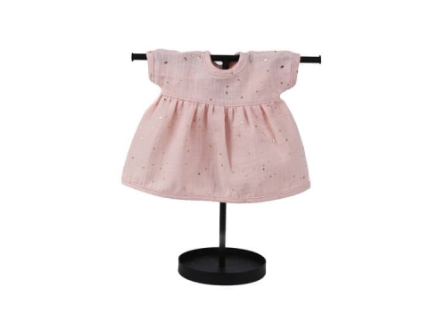 Sukienka muślinowa dla lalki Miniland 32 cm - Gold Dots