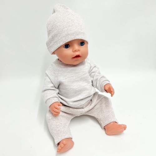 Dres - czapka dla lalki Baby Born 43 cm, beż