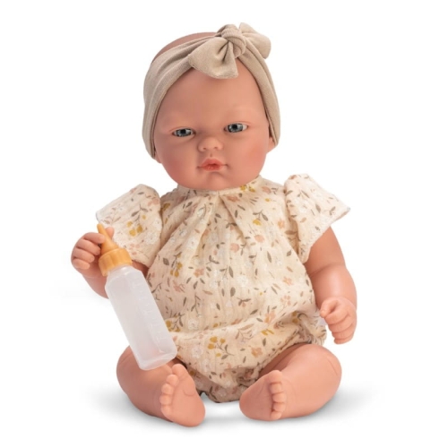 Lalka Hiszpańska 30 cm ASI 0457740 Oli, bobas bez włosów, miękki brzuszek, w ubranku, buteleczka