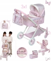 DeCuevas Toys Wózek 3w1 dla lalek 80746 Niza