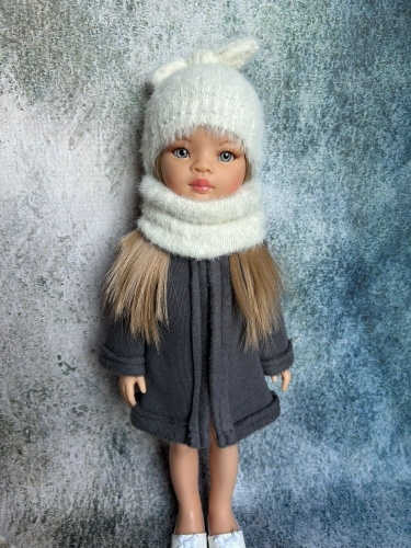 Czapka + komin dla lalki Paola Reina Amigas 32 cm