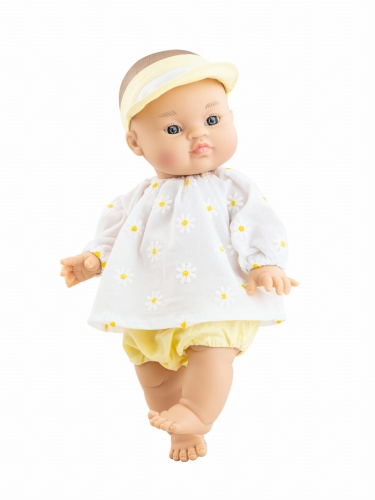 Lalka Hiszpańska 34 cm Paola Reina 04128 Gordis Johana, bobas cały z winylu, dziewczynka, bez włosów, w ubranku