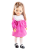 Lalka Hiszpańska 32 cm Paola Reina Amigas 04696 Cassandra, klasyczna, cała z winylu, niebieskie oczy, perłowe włosy z pasemkami, różowa sukienka w kratkę, majteczki, podkolanówki, buciki