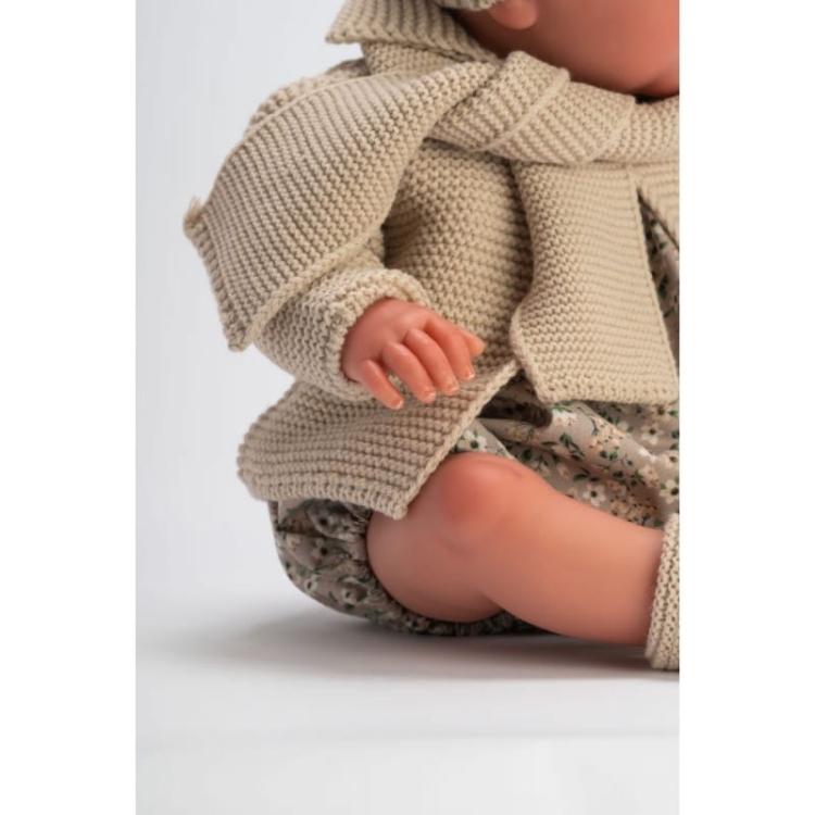 Lalka Hiszpańska 46 cm ASI 0497820 Reborn Javier, bobas bez włosów, miękki brzuszek, smoczek
