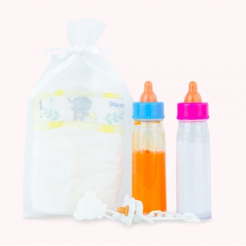 Oryginalne akcesoria Marina&Pau butelki, pieluszki, smoczek dla lalki 3915