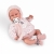 Lalka Hiszpańska 42 cm Antonio Juan 33013 Carla, bobas miękki brzuszek, rączki i nóżki na ruchomych stawach, co pozwala na posadzenie laleczki, uśmiechnięta, widoczny języczek i ząbki, w ubranku, smoczek