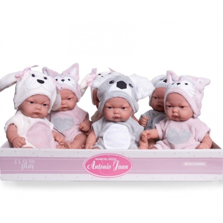 Lalka Hiszpańska 26 cm Antonio Juan 84098 Pitu Koala, bobas cały z winylu, chłopiec, bez włosów, w ubranku