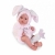 Lalka Hiszpańska 42 cm Antonio Juan 50419 Erika, bobas cały z winylu, dziewczynka, bez włosów, rzęsy, w ubranku, smoczek, zabawka pluszowa marchewka
