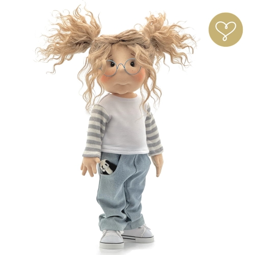 Lalka 38 cm Lullu Dolls Blue wersja 2 w ubranku, maskotka malutki misio, 3 warianty wyboru, na zdjęciu wariant 3 kolekcjonerski