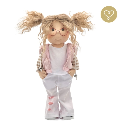 Lalka 38 cm Lullu Dolls Blue wersja 3 w ubranku, 3 warianty wyboru, na zdjęciu wariant 3 kolekcjonerski