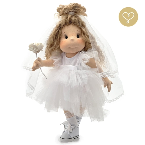 Lalka 38 cm Lullu Dolls Wyjątkowa Julka w ubranku do ślubu, kwiatuszek, 3 warianty wyboru, na zdjęciu wariant 3 kolekcjonerski