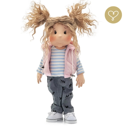 Bluzka w paski niebieskie dla lalki 38 cm Lullu Dolls