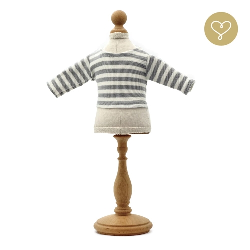 Bluzka w paski szare dla lalki 38 cm Lullu Dolls