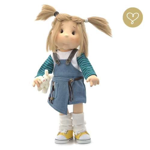 Biała bluzka rękawy w paski morskie dla lalki 38 cm Lullu Dolls