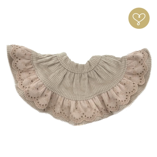 Beżowa spódnica sztruksowa z koronką dla lalki 38 cm Lullu Dolls