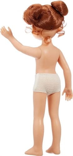 Lalka Hiszpańska 32 cm Paola Reina Amigas 14442 Cristi, klasyczna, cała z winylu, w majteczkach, bez ubranka, zielone oczy, piegi na buzi, rude falowane włosy spięte w dwa koczki