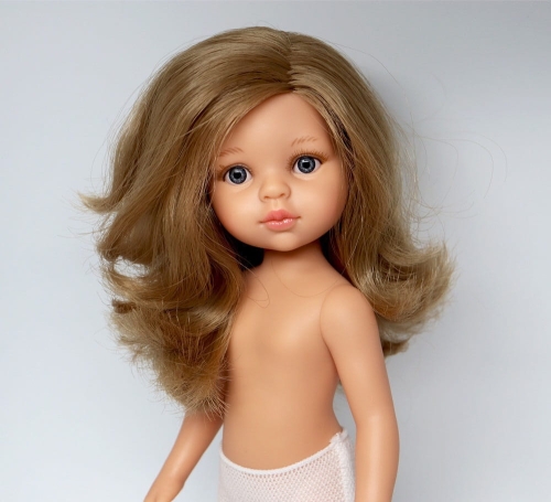 Lalka Hiszpańska 32 cm Paola Reina Amigas 14802 Carla, klasyczna, cała z winylu, w majteczkach, bez ubranka, blond włosy, szaro-niebieskie oczy