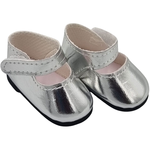 Oryginalne buty Paola Reina dla lalki 32 cm Amigas 63603 srebrne z paseczkiem zapinane na rzep
