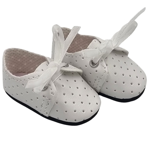 Oryginalne buty Paola Reina dla lalki 32 cm Amigas 63221 białe wiązane buciki