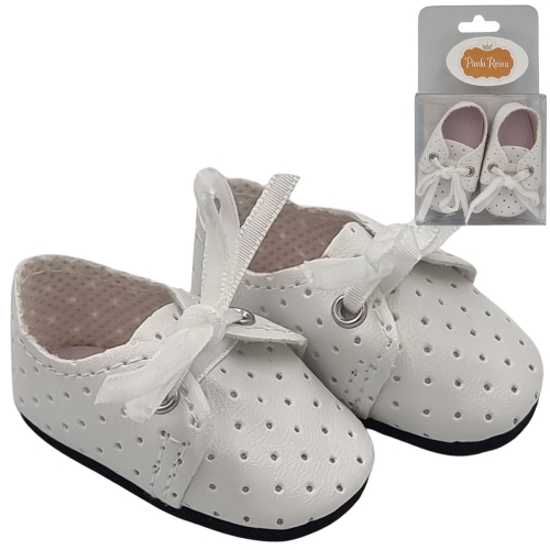 Oryginalne buty Paola Reina dla lalki 32 cm Amigas 63221 białe wiązane buciki