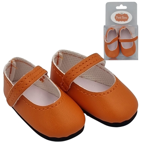Oryginalne buty Paola Reina dla lalki 32 cm Amigas 63229 pomarańczowe z paseczkiem zapinane na rzep